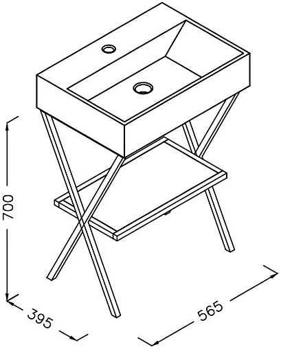 Тумба-умывальник напольная ISVEA Ferro 60 чёрный 29FES004062I