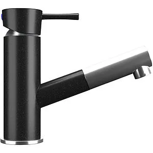 Смеситель для кухни с выдвижным изливом Ulgran ультра-чёрный U-009-344 Смеситель для кухни с выдвижным изливом Ulgran ультра-чёрный U-009-344, 1