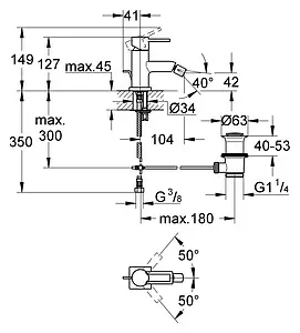 Смеситель для биде Grohe Allure хром 32147000 Смеситель для биде Grohe Allure хром 32147000, 3