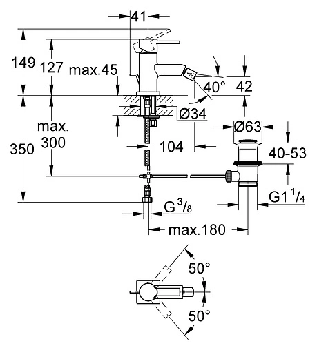 Смеситель для биде Grohe Allure хром 32147000