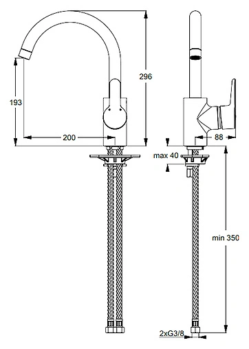 Смеситель для кухни Ideal Standard Connect blue хром B9932AA