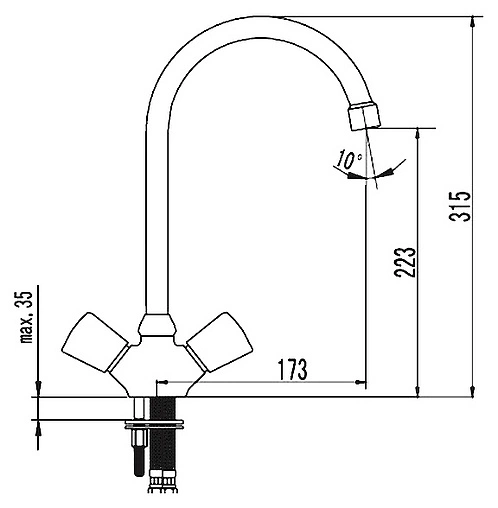 Смеситель для кухни SMARTsant Бэйс хром SM060007AA