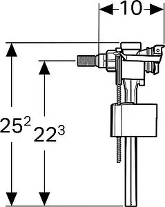 Заливной клапан для бачка ⅜/½&quot; латунь боковой Geberit Impuls 333 136.730.00.3, 2