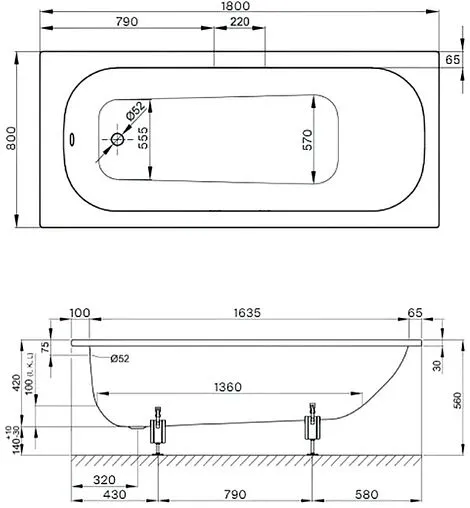 Ванна стальная Bette Form 180x80 anti-slip Sense белый 2950-000 AD AS Ванна стальная Bette Form 180x80 anti-slip Sense белый 2950-000 AD AS