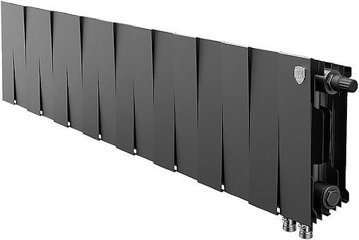 Радиатор биметаллический 16 секций нижнее правое подключение Royal Thermo PianoForte VD 200 Noir Sable RTPNSVDR20016