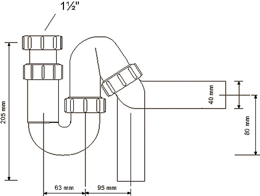 Сифон трубный для мойки Mc Alpine MRSK12 Сифон трубный для мойки Mc Alpine MRSK12