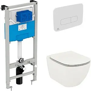 Комплект 5 в 1 Ideal Standard Tesi AquaBlade T3868V¼59AW с кнопкой белый глянцевый, 1