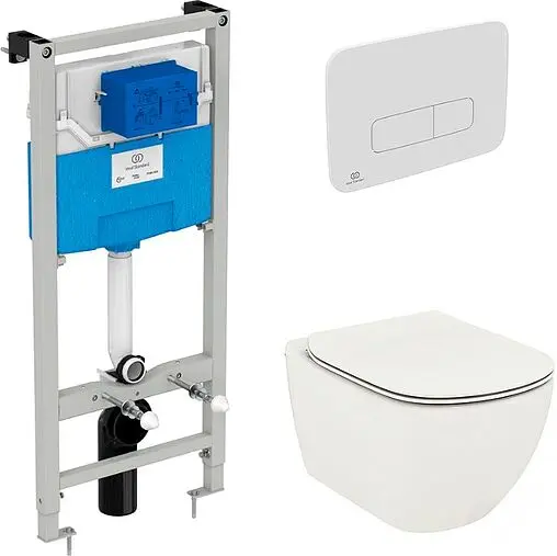 Комплект 5 в 1 Ideal Standard Tesi AquaBlade T3868V¼59AW с кнопкой белый глянцевый