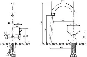Смеситель для кухни с подключением к фильтру Osgard Gron Plus никель 84973, 2
