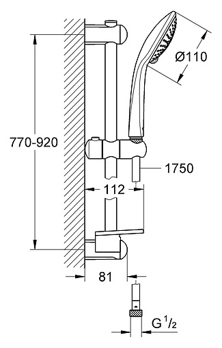Душевая стойка Grohe Euphoria 110 Champagne хром 27227001