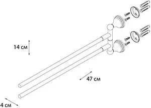 Полотенцедержатель Grampus Laguna хром GR-7802A, 2