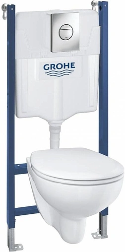 Комплект 6 в 1 Grohe Solido 39415000 с кнопкой Sail 38965000 хром глянцевый