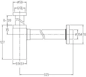 Сифон бутылочный для раковины Allen Brau хром 5.21027-00 Сифон бутылочный для раковины Allen Brau хром 5.21027-00, 2