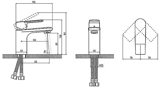 Смеситель для раковины Osgard Platt хром 86013 Смеситель для раковины Osgard Platt хром 86013