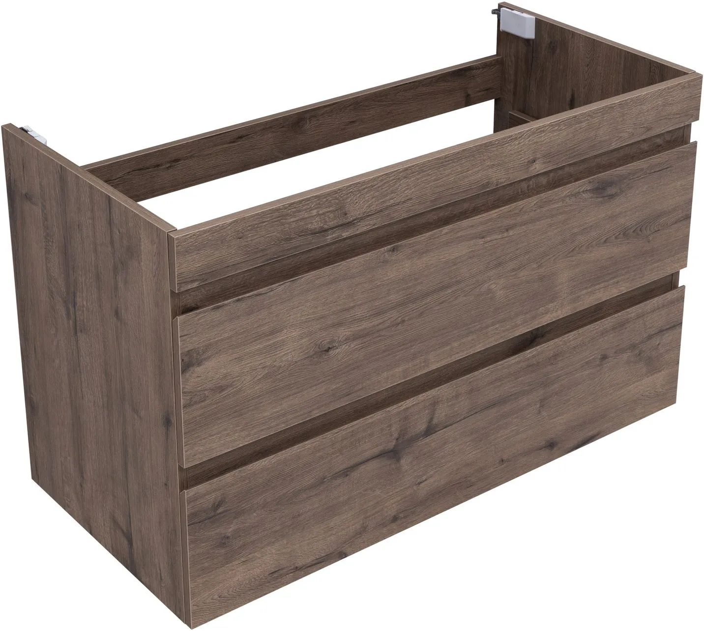 Тумба-умывальник подвесная Aquanet Нота New 100 дуб веллингтон/табак 00334194+00284116