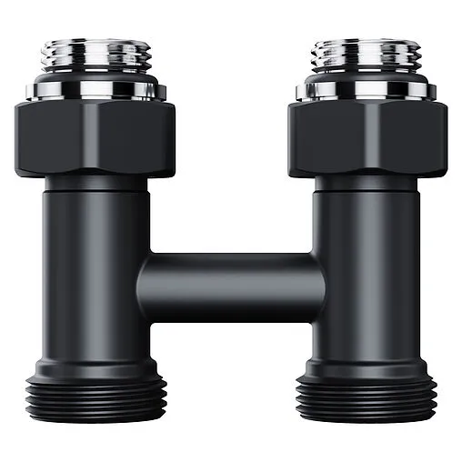 Узел нижнего подключения радиатора прямой ¾"ек x ¾"ек (½"н) Royal Thermo Design черный RANDP11234BL