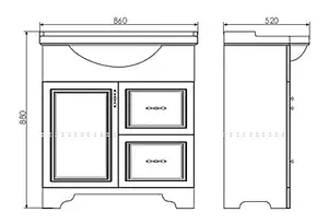 Тумба-умывальник напольная Comforty Севилья 85 слоновая кость Тумба-умывальник напольная Comforty Севилья 85 слоновая кость, 2