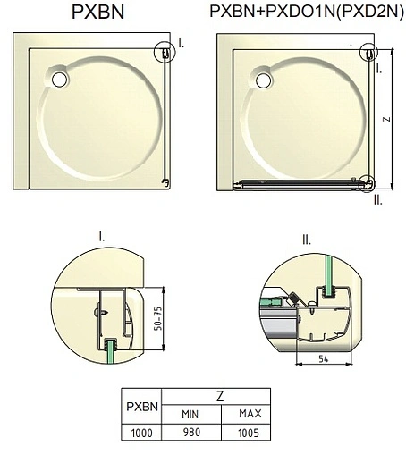 Боковая стенка 1000мм матовое стекло Roltechnik Proxima Line PXBN/1000 527-1000000-00-15