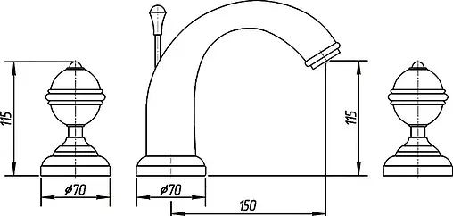 Смеситель для раковины Migliore Cristalia Swarovski бронза ML.CRS-3712.Br Смеситель для раковины Migliore Cristalia Swarovski бронза ML.CRS-3712.Br