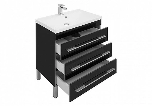 Тумба под умывальник напольная Aquanet Верона 75 чёрный 00178474