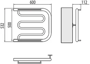 Полотенцесушитель водяной Terminus Фокстрот 1&quot; БШ 500х600 полированная сталь 4620768881046, 2