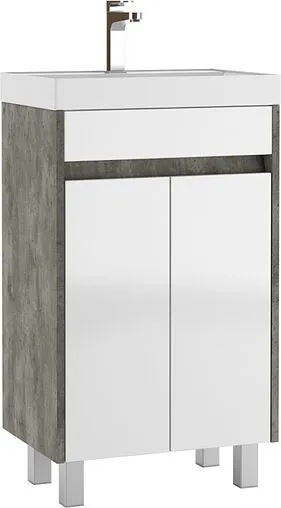 Тумба-умывальник напольная Домино Karlo 50 белый/бетон DK5308T+4627173210157