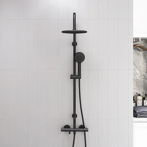 Душевая система с термостатом для ванны Dorff Futura чёрный матовый D0710522