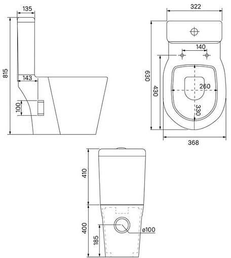 Унитаз-компакт безободковый IDDIS Calipso Rimless белый CALRDSEi24