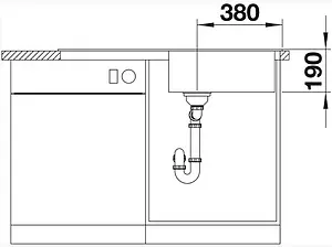 Мойка кухонная Blanco Sity XL 6S 100 R белый/киви 525063 Мойка кухонная Blanco Sity XL 6S 100 R белый/киви 525063, 3