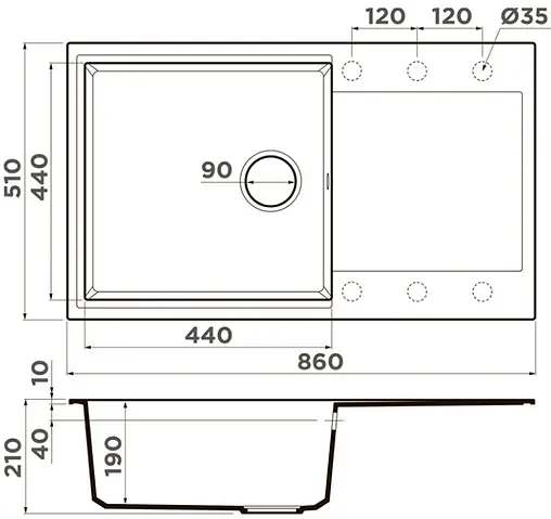 Мойка кухонная Omoikiri Daisen 86-BE ваниль 4993694