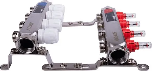 Группа коллекторная с расходомерами 4 отвода 1&quot;в/в x ¾&quot;ек FDV S1101A-¼