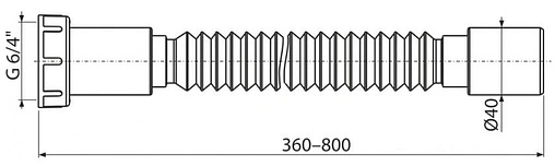 Слив гофрированный AlcaPlast 1½x40мм L=360-800мм A791 Слив гофрированный AlcaPlast 1½x40мм L=360-800мм A791