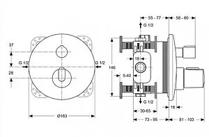 Душевая система с термостатом для душа Ideal Standard Ceratherm хром BD006XC Душевая система с термостатом для душа Ideal Standard Ceratherm хром BD006XC, 2