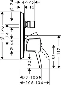Смеситель для ванны скрытого монтажа Hansgrohe Metropol Classic хром/золото 31345090, 2