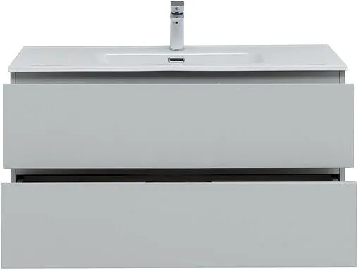 Тумба-умывальник подвесная Aquanet Алвита New 100 серый 00277520+00254365