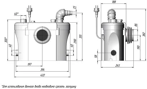 Канализационная насосная установка Unipump Sanivort 605 M 33119