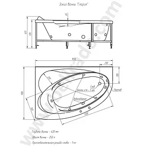 Ванна акриловая BellRado Глория 165x110 L BR7011005-00(L), 2