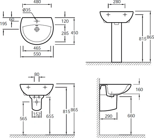 Раковина Jacob Delafon Patio 55 белый E4158NG-00