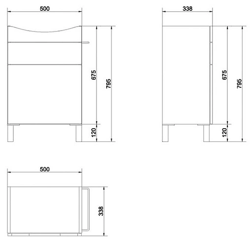 Тумба под умывальник Cersanit Smart 55 серый/ясень B-SU-SMA-CA55/Gr