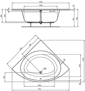 Ванна акриловая Ideal Standard i.life 140х140 T476601, 2