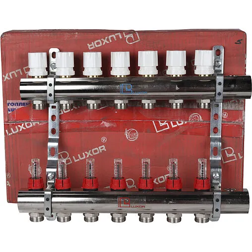 Группа коллекторная с расходомерами 7 отводов 1&quot;в/в x ¾&quot;ек Luxor CD 477/7 15662707N