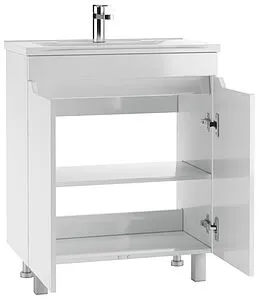 Тумба-умывальник напольная Домино Optima 65 белый глянец DO1905T+4627173210096, 4