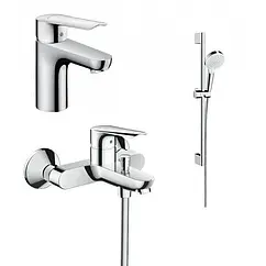 Комплект для ванны 3 в 1 Hansgrohe Logis E хром SetLogisE100C