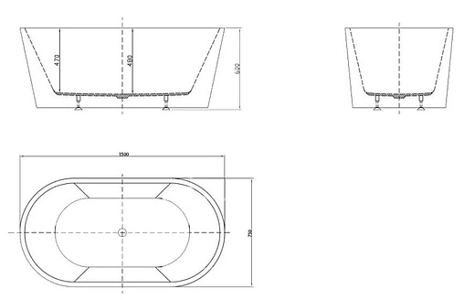 Ванна акриловая отдельностоящая BelBagno 150x75 BB202-1500-750