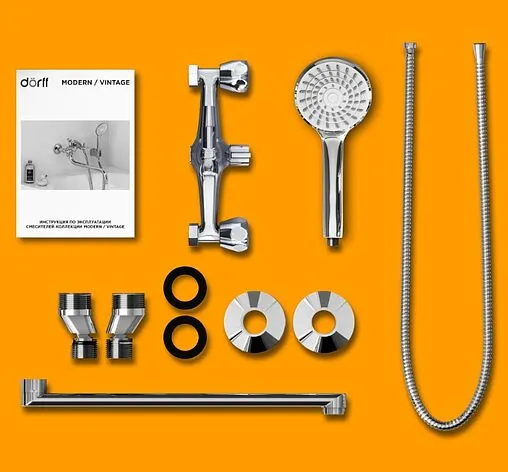 Смеситель для ванны с длинным изливом Dorff Modern хром D7095000 Смеситель для ванны с длинным изливом Dorff Modern хром D7095000