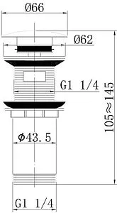 Выпуск автоматический для раковины с переливом Abber BEQUEM никель AF0010NG Выпуск автоматический для раковины с переливом Abber BEQUEM никель AF0010NG, 2