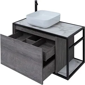 Тумба-умывальник подвесная Aquanet Nova Lite LOFT 90 L дуб рошелье 00261656+ Тумба-умывальник подвесная Aquanet Nova Lite LOFT 90 L дуб рошелье 00261656+, 5