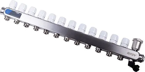 Группа коллекторная с расходомерами 12 отводов 1&quot;в/в x ¾&quot;ек FDV S1103C-2/12