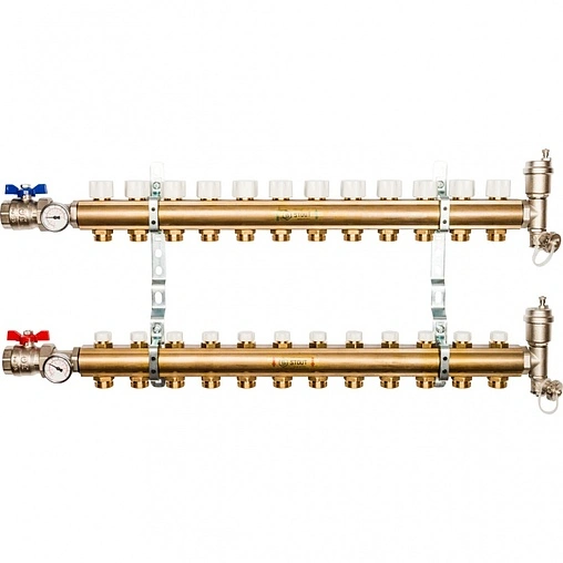 Группа коллекторная без расходомеров 12 отводов 1&quot;в/в x ¾&quot;ек Stout SMB 0468 000012