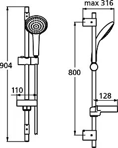 Душевая стойка Ideal Standard IdealRain хром B9424AA Душевая стойка Ideal Standard IdealRain хром B9424AA, 2